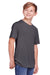 Core 365 CE111Y Youth Fusion ChromaSoft Performance Moisture Wicking Short Sleeve Crewneck T-Shirt Carbon Grey Model 3q