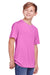 Core 365 CE111Y Youth Fusion ChromaSoft Performance Moisture Wicking Short Sleeve Crewneck T-Shirt Charity Pink Model 3q