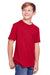 Core 365 CE111Y Youth Fusion ChromaSoft Performance Moisture Wicking Short Sleeve Crewneck T-Shirt Classic Red Model 3q