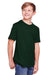 Core 365 CE111Y Youth Fusion ChromaSoft Performance Moisture Wicking Short Sleeve Crewneck T-Shirt Forest Green Model 3q