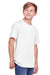 Core 365 CE111Y Youth Fusion ChromaSoft Performance Moisture Wicking Short Sleeve Crewneck T-Shirt White Model 3q