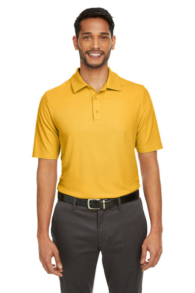 Core 365 CE112 Mens Fusion ChromaSoft Performance Moisture Wicking Short Sleeve Polo Shirt Campus Gold Model Front