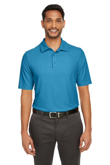 Core 365 CE112 Mens Fusion ChromaSoft Performance Moisture Wicking Short Sleeve Polo Shirt Electric Blue Model Front