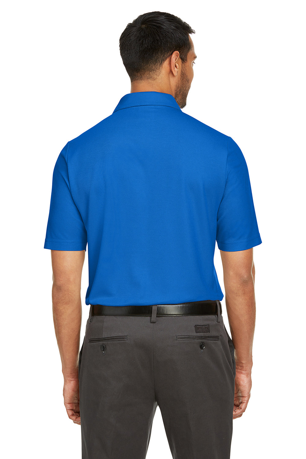 Core 365 CE112 Mens Fusion ChromaSoft Performance Moisture Wicking Short Sleeve Polo Shirt True Royal Blue Model Back