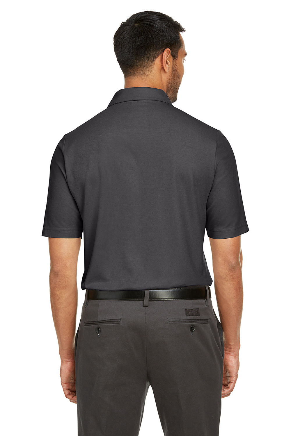 Core 365 CE112 Mens Fusion ChromaSoft Performance Moisture Wicking Short Sleeve Polo Shirt Carbon Grey Model Back