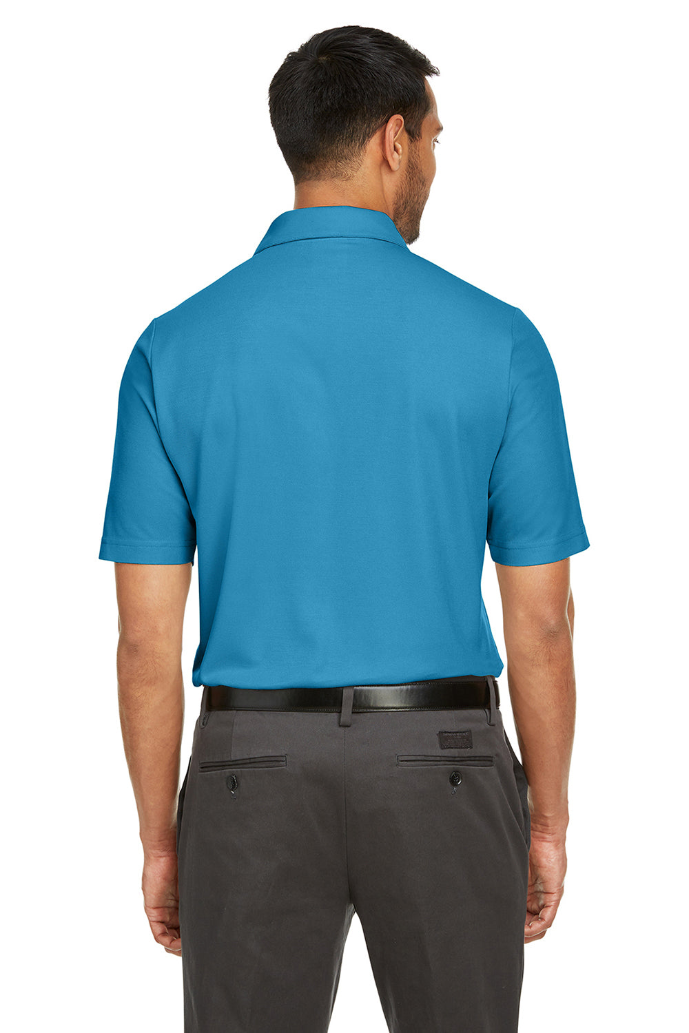 Core 365 CE112 Mens Fusion ChromaSoft Performance Moisture Wicking Short Sleeve Polo Shirt Electric Blue Model Back