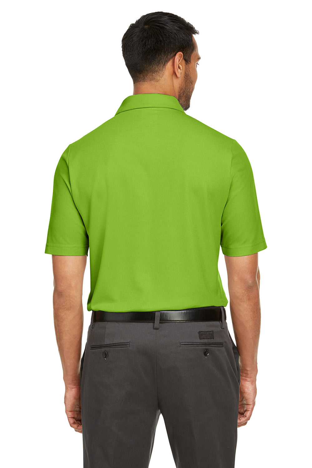 Core 365 CE112 Mens Fusion ChromaSoft Performance Moisture Wicking Short Sleeve Polo Shirt Acid Green Model Back