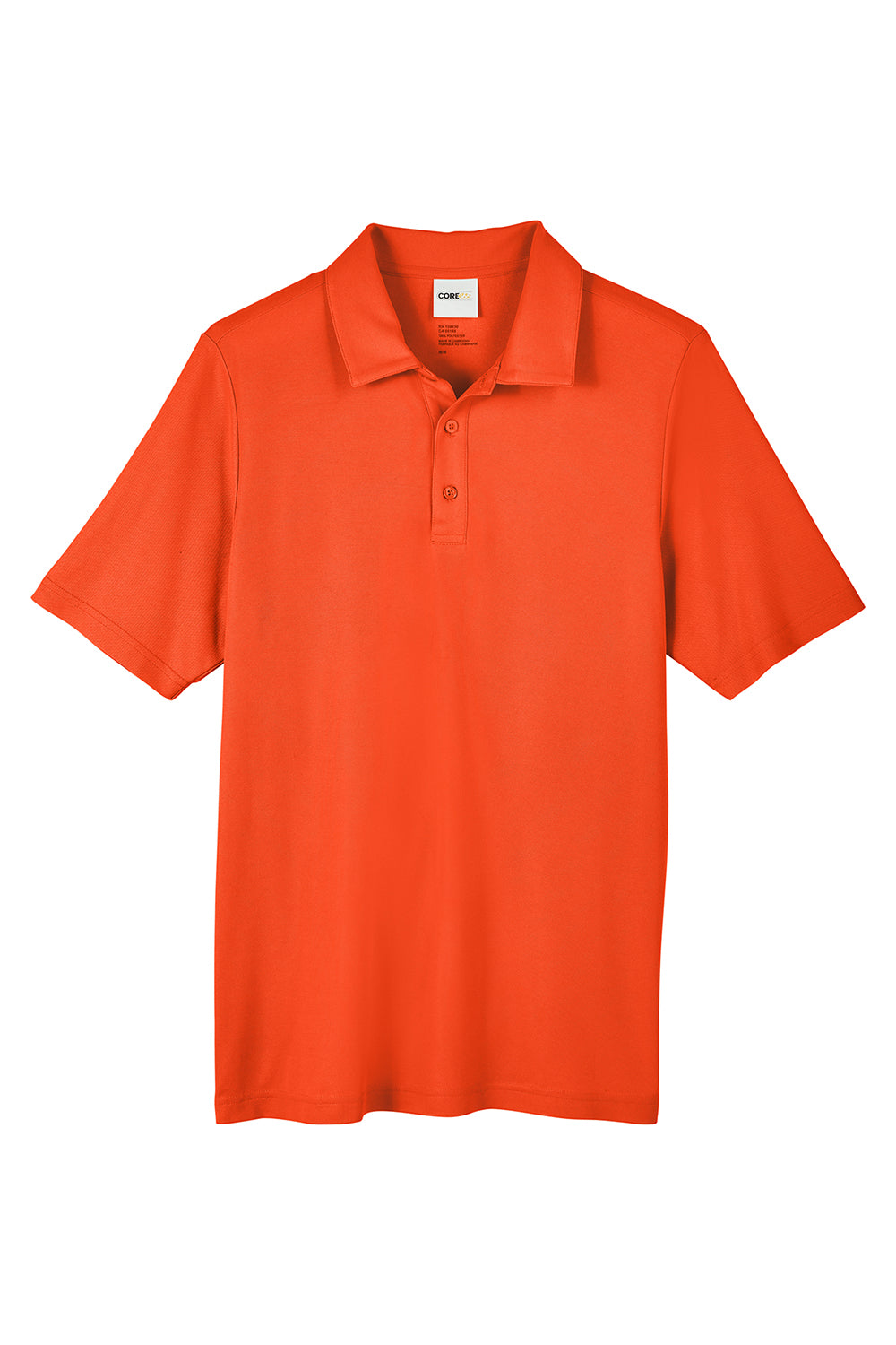 Core 365 CE112 Mens Fusion ChromaSoft Performance Moisture Wicking Short Sleeve Polo Shirt Campus Orange Flat Front