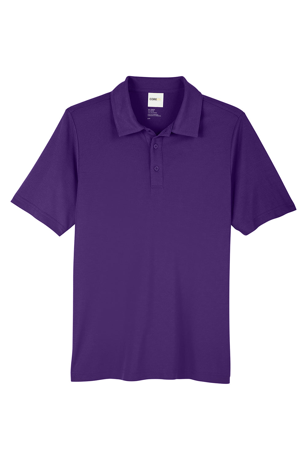 Core 365 CE112 Mens Fusion ChromaSoft Performance Moisture Wicking Short Sleeve Polo Shirt Campus Purple Flat Front