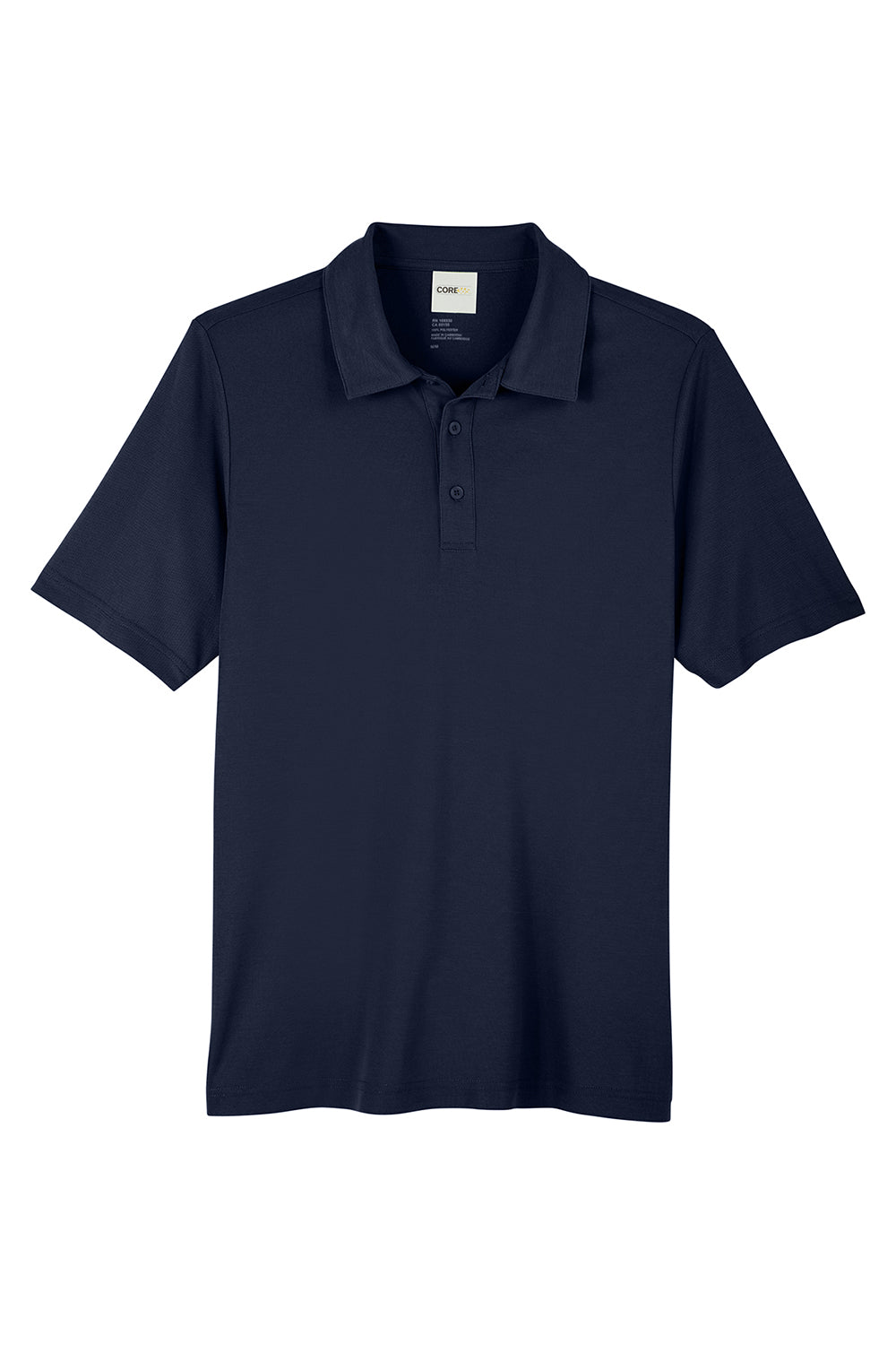 Core 365 CE112 Mens Fusion ChromaSoft Performance Moisture Wicking Short Sleeve Polo Shirt Classic Navy Blue Flat Front