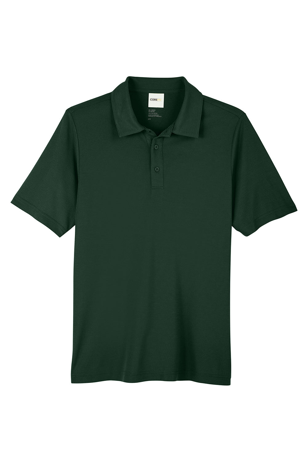 Core 365 CE112 Mens Fusion ChromaSoft Performance Moisture Wicking Short Sleeve Polo Shirt Forest Green Flat Front