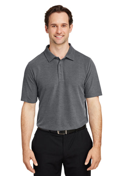 Core 365 CE112 Mens Fusion ChromaSoft Performance Moisture Wicking Short Sleeve Polo Shirt Heather Carbon Grey Model Front