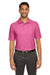 Core 365 CE112 Mens Fusion ChromaSoft Performance Moisture Wicking Short Sleeve Polo Shirt Charity Pink Model Front