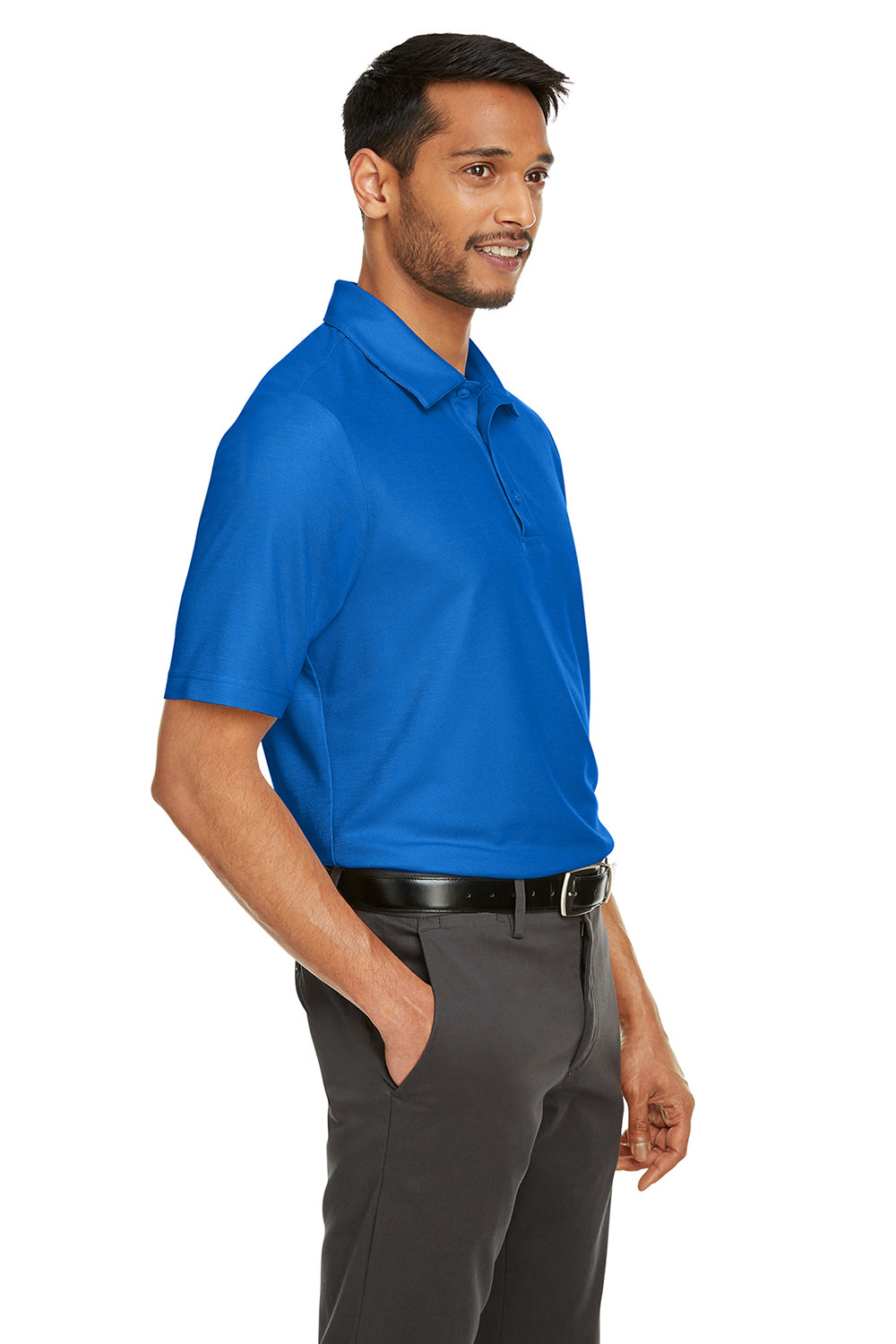 Core 365 CE112 Mens Fusion ChromaSoft Performance Moisture Wicking Short Sleeve Polo Shirt True Royal Blue Model 3q