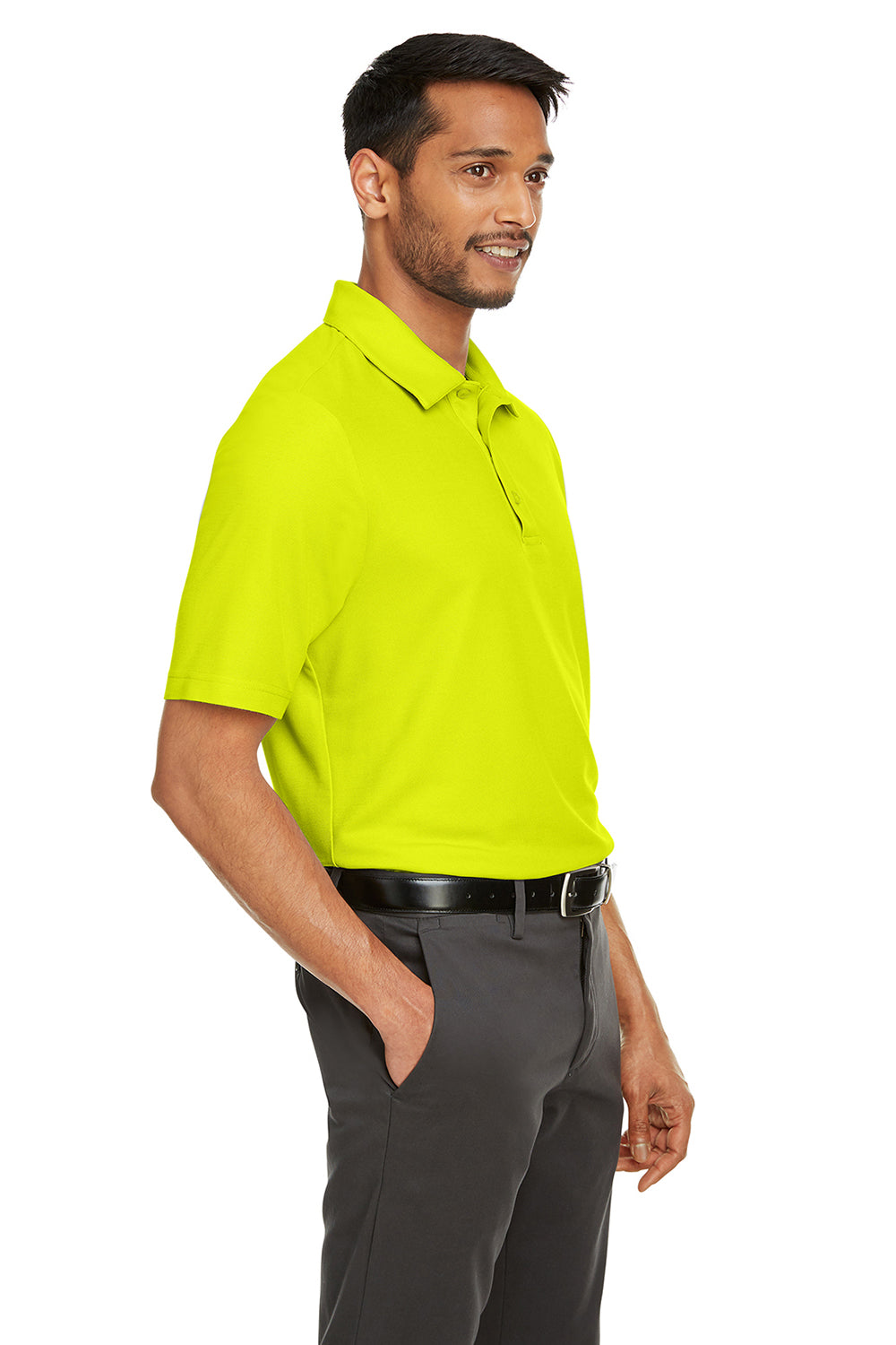 Core 365 CE112 Mens Fusion ChromaSoft Performance Moisture Wicking Short Sleeve Polo Shirt Safety Yellow Model 3q