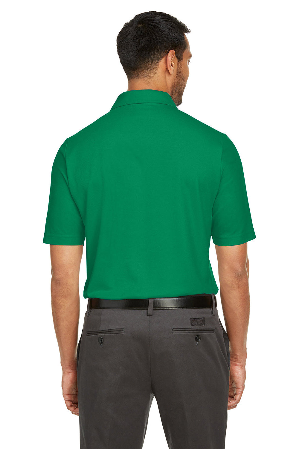 Core 365 CE112 Mens Fusion ChromaSoft Performance Moisture Wicking Short Sleeve Polo Shirt Kelly Green Model Back