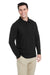 Core 365 CE112L Mens Fusion ChromaSoft Performance Moisture Wicking Long Sleeve Polo Shirt Black Model 3q