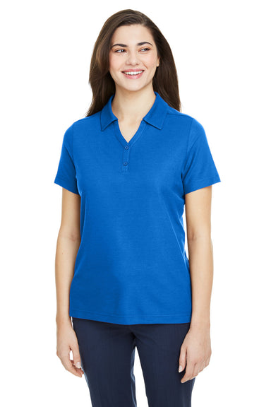 Core 365 CE112W Womens Fusion ChromaSoft Performance Moisture Wicking Pique Short Sleeve Polo Shirt True Royal Blue Model Front