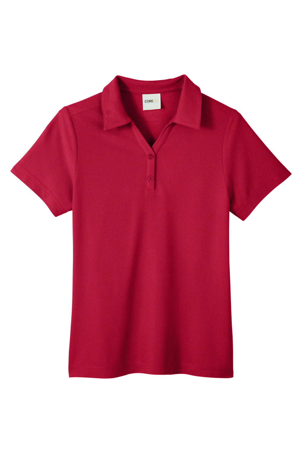 Core 365 CE112W Womens Fusion ChromaSoft Performance Moisture Wicking Pique Short Sleeve Polo Shirt Classic Red Flat Front