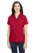 Core 365 CE112W Womens Fusion ChromaSoft Performance Moisture Wicking Pique Short Sleeve Polo Shirt Classic Red Model Front