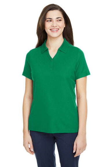 Core 365 CE112W Womens Fusion ChromaSoft Performance Moisture Wicking Pique Short Sleeve Polo Shirt Kelly Green Model Front