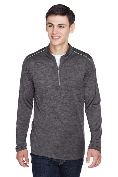 Core 365 CE401 Mens Kinetic Performance Moisture Wicking 1/4 Zip Sweatshirt Carbon Grey/Black Model Front