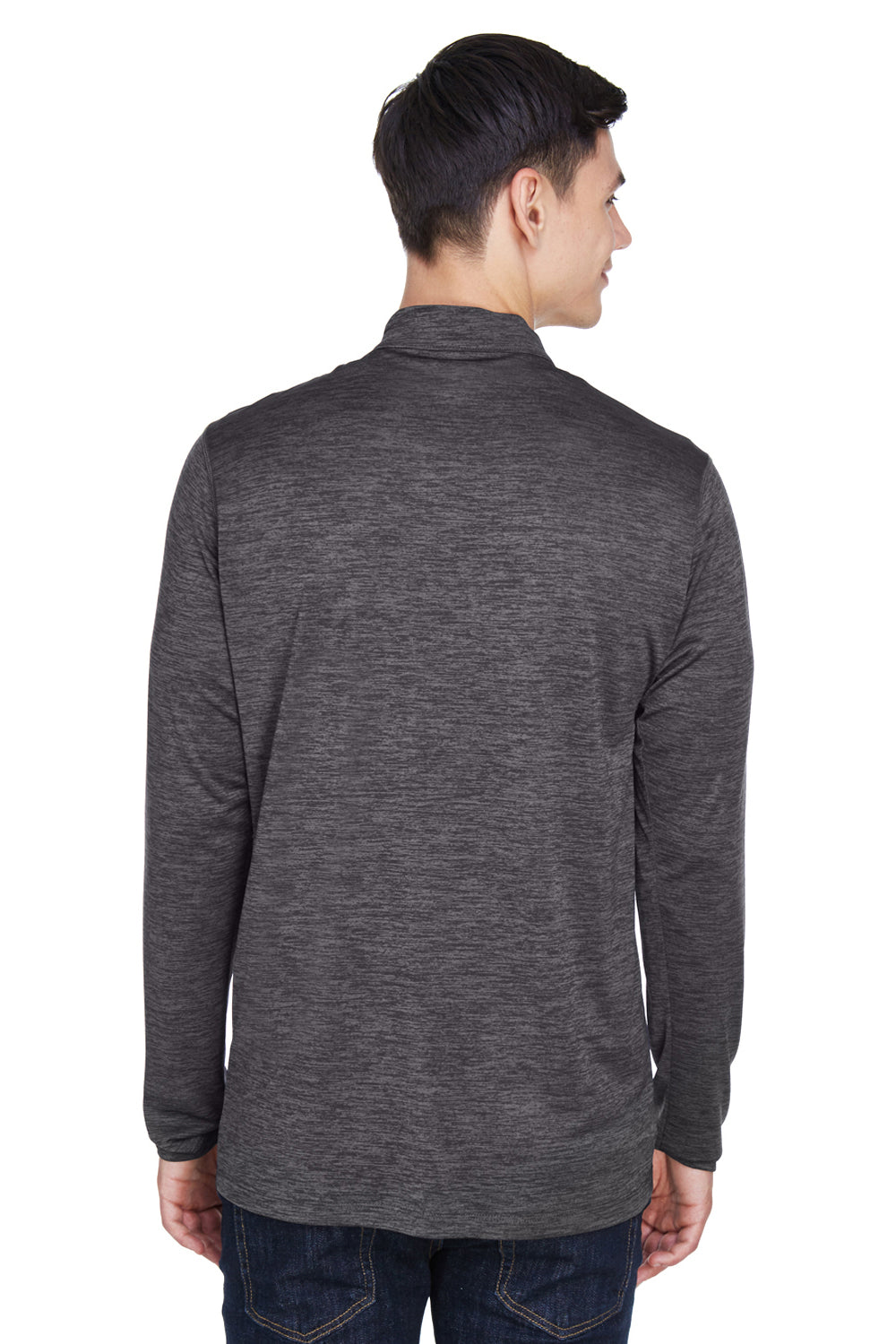 Core 365 CE401 Mens Kinetic Performance Moisture Wicking 1/4 Zip Sweatshirt Carbon Grey/Black Model Back