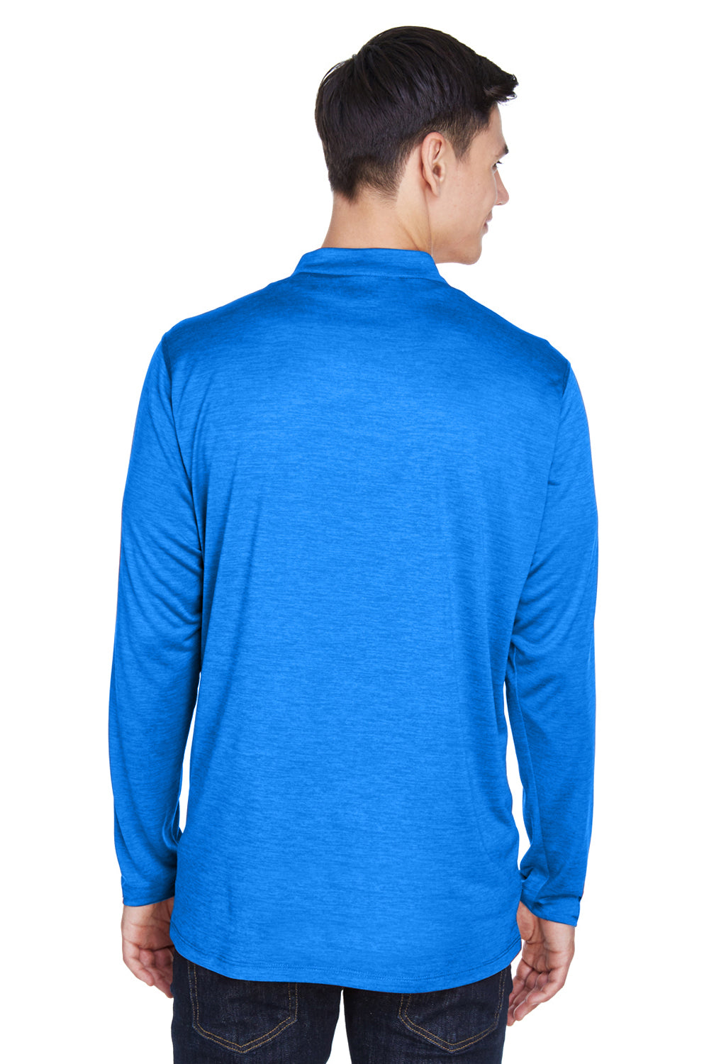 Core 365 CE401 Mens Kinetic Performance Moisture Wicking 1/4 Zip Sweatshirt True Royal Blue/Carbon Grey Model Back