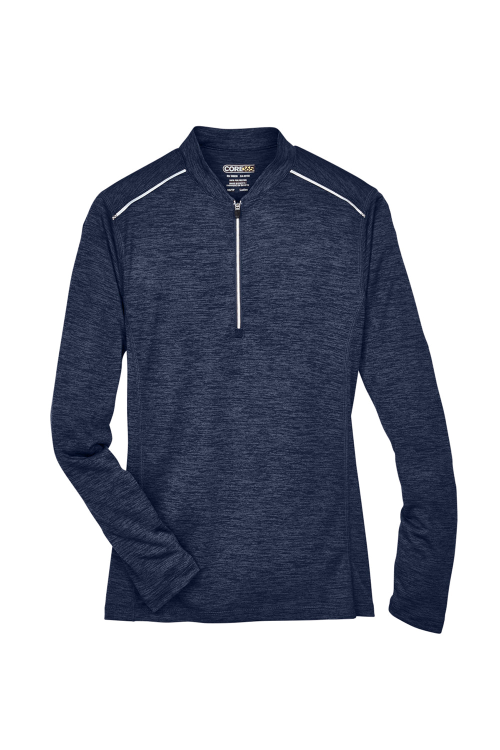 Core 365 CE401W Womens Kinetic Performance Moisture Wicking 1/4 Zip Sweatshirt Classic Navy Blue/Carbon Grey Flat Front