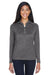 Core 365 CE401W Womens Kinetic Performance Moisture Wicking 1/4 Zip Sweatshirt Carbon Grey/Black Model Front