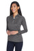 Core 365 CE401W Womens Kinetic Performance Moisture Wicking 1/4 Zip Sweatshirt Carbon Grey/Black Model 3q