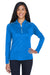 Core 365 CE401W Womens Kinetic Performance Moisture Wicking 1/4 Zip Sweatshirt True Royal Blue/Carbon Grey Model Front