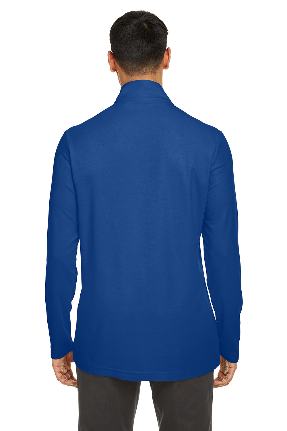 Core 365 CE405 Mens Fusion ChromaSoft Performance Moisture Wicking Pique 1/4 Zip Sweatshirt True Royal Blue Model Back