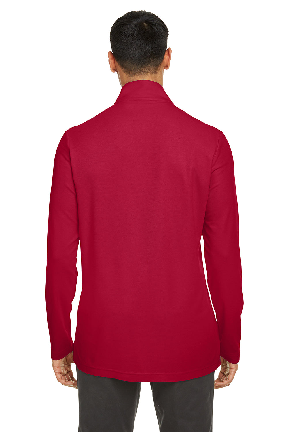 Core 365 CE405 Mens Fusion ChromaSoft Performance Moisture Wicking Pique 1/4 Zip Sweatshirt Classic Red Model Back