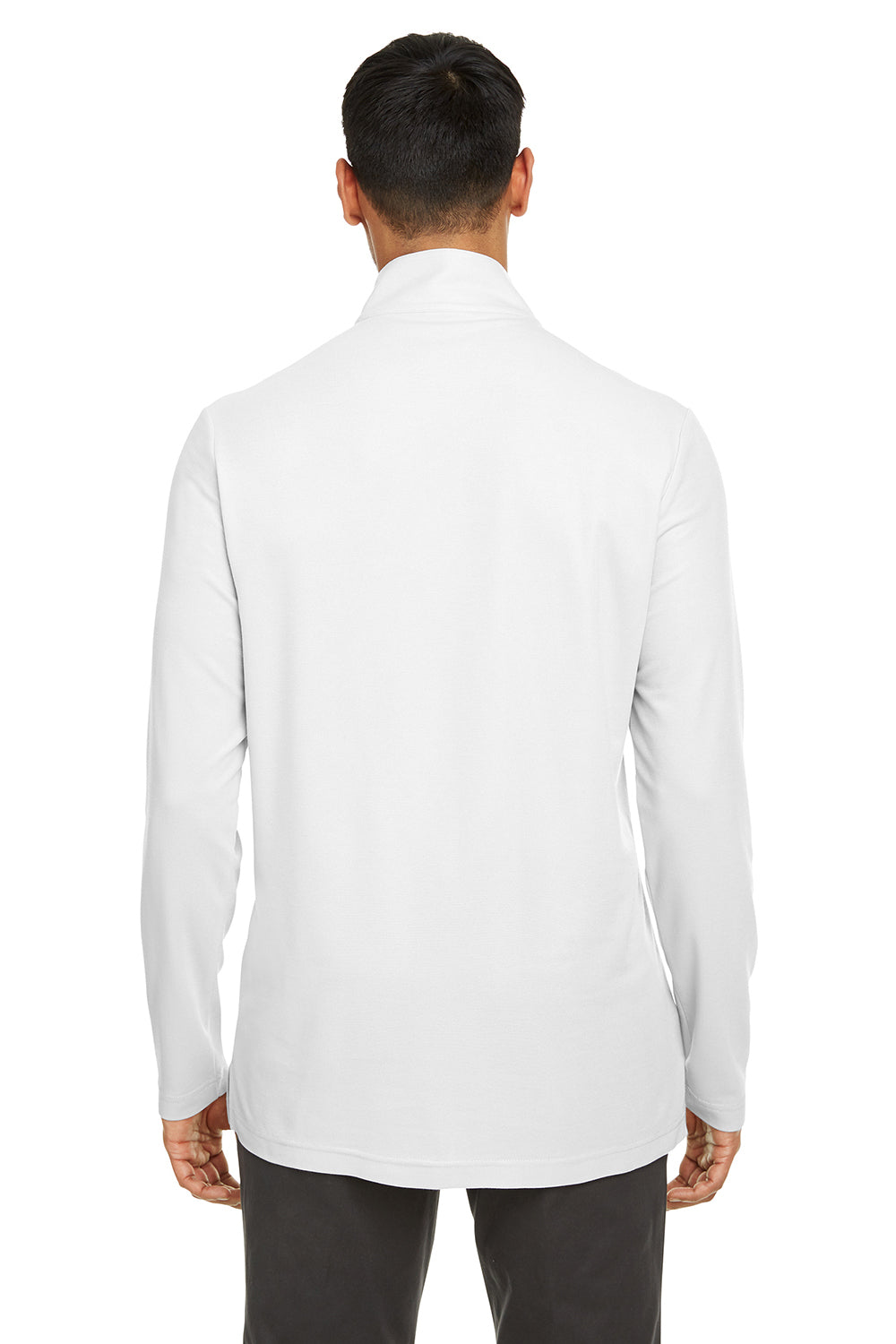 Core 365 CE405 Mens Fusion ChromaSoft Performance Moisture Wicking Pique 1/4 Zip Sweatshirt White Model Back