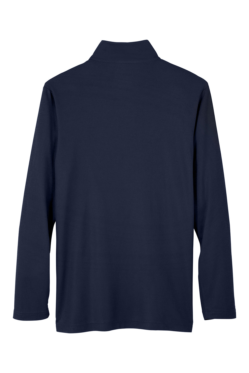 Core 365 CE405 Mens Fusion ChromaSoft Performance Moisture Wicking Pique 1/4 Zip Sweatshirt Classic Navy Blue Flat Back