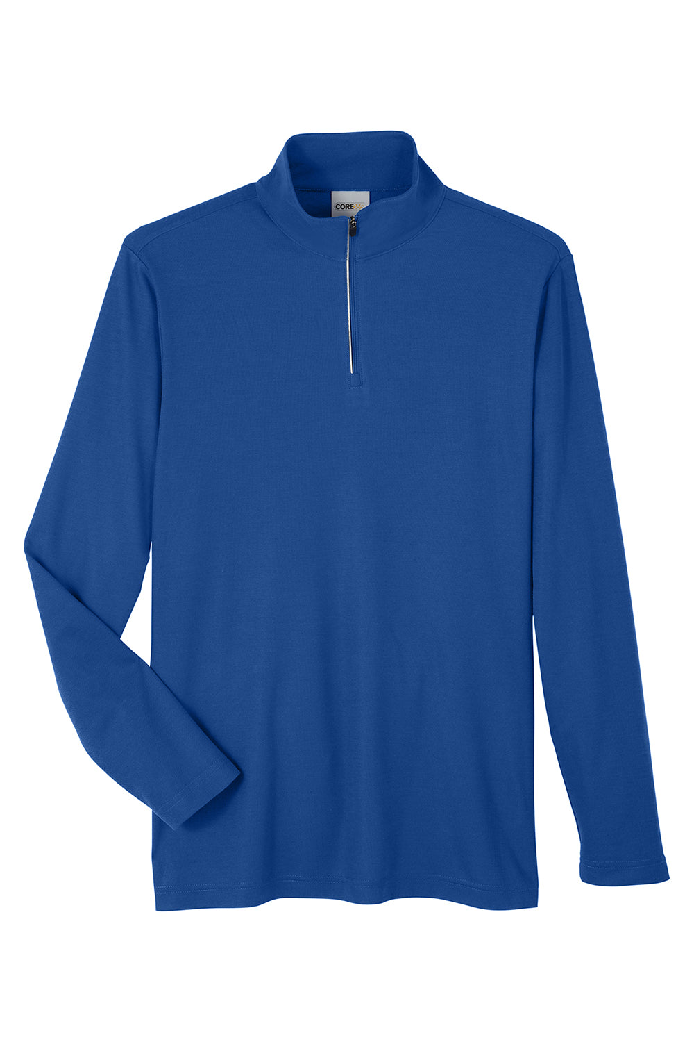 Core 365 CE405 Mens Fusion ChromaSoft Performance Moisture Wicking Pique 1/4 Zip Sweatshirt True Royal Blue Flat Front