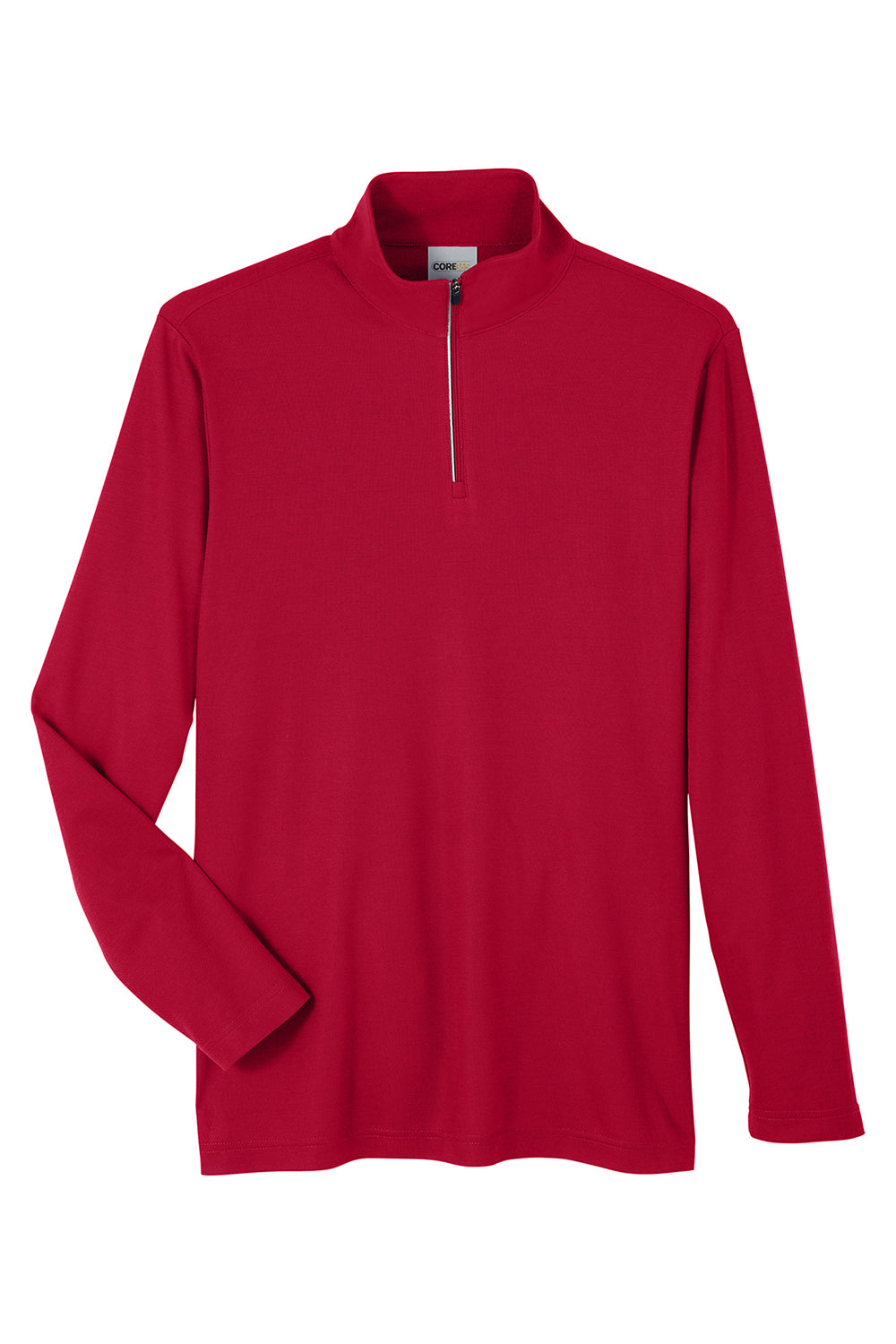 Core 365 CE405 Mens Fusion ChromaSoft Performance Moisture Wicking Pique 1/4 Zip Sweatshirt Classic Red Flat Front