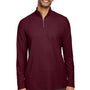 Core 365 Mens Fusion ChromaSoft Performance Moisture Wicking Pique 1/4 Zip Sweatshirt - Burgundy