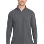 Core 365 Mens Fusion ChromaSoft Performance Moisture Wicking Pique 1/4 Zip Sweatshirt - Heather Carbon Grey