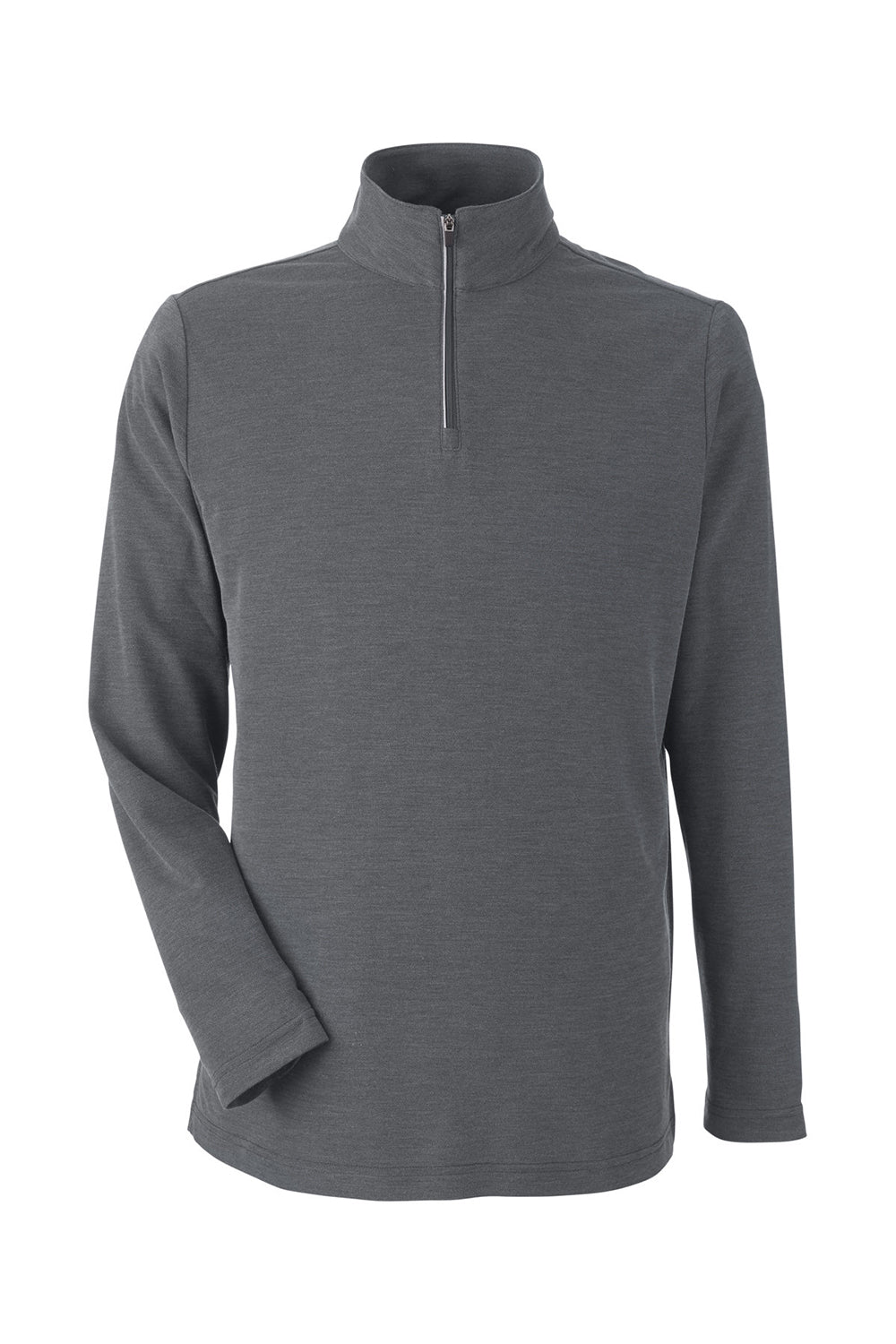 Core 365 CE405 Mens Fusion ChromaSoft Performance Moisture Wicking Pique 1/4 Zip Sweatshirt Heather Carbon Grey Flat Front