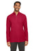 Core 365 CE405 Mens Fusion ChromaSoft Performance Moisture Wicking Pique 1/4 Zip Sweatshirt Classic Red Model Front