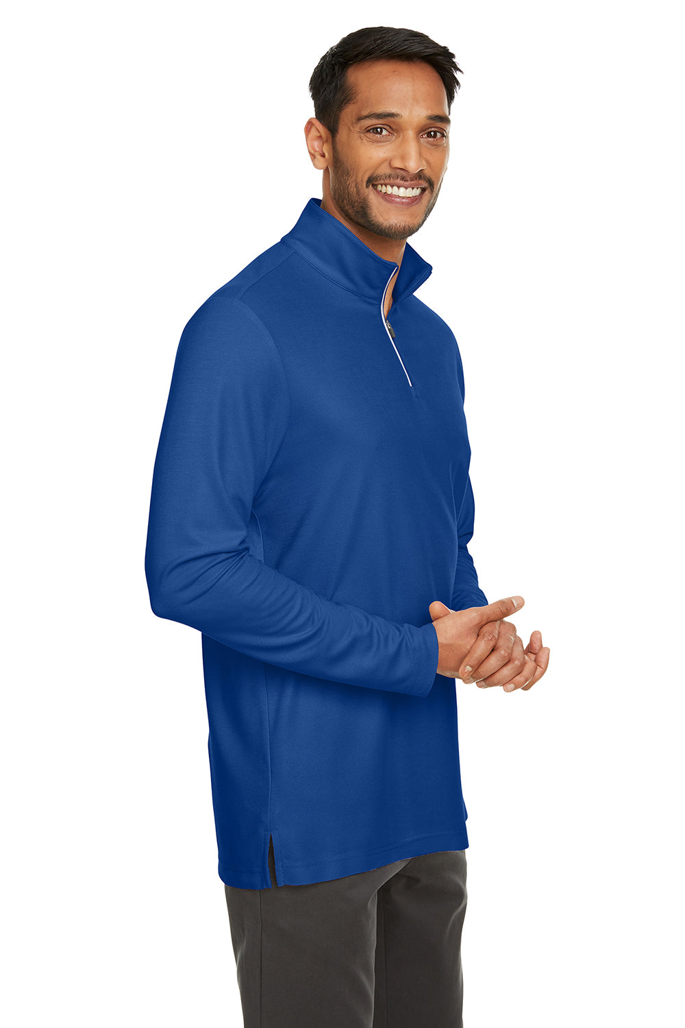 Core 365 CE405 Mens Fusion ChromaSoft Performance Moisture Wicking Pique 1/4 Zip Sweatshirt True Royal Blue Model 3q