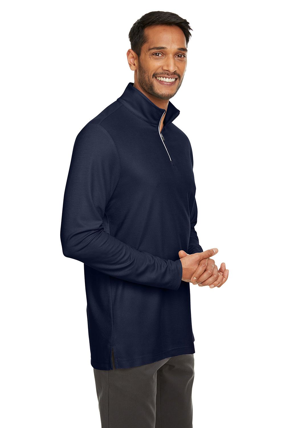 Core 365 CE405 Mens Fusion ChromaSoft Performance Moisture Wicking Pique 1/4 Zip Sweatshirt Classic Navy Blue Model 3q