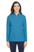 Core 365 CE405W Womens Fusion ChromaSoft Performance Moisture Wicking Pique 1/4 Zip Sweatshirt Electric Blue Model Front