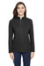 Core 365 CE405W Womens Fusion ChromaSoft Performance Moisture Wicking Pique 1/4 Zip Sweatshirt Black Model Front