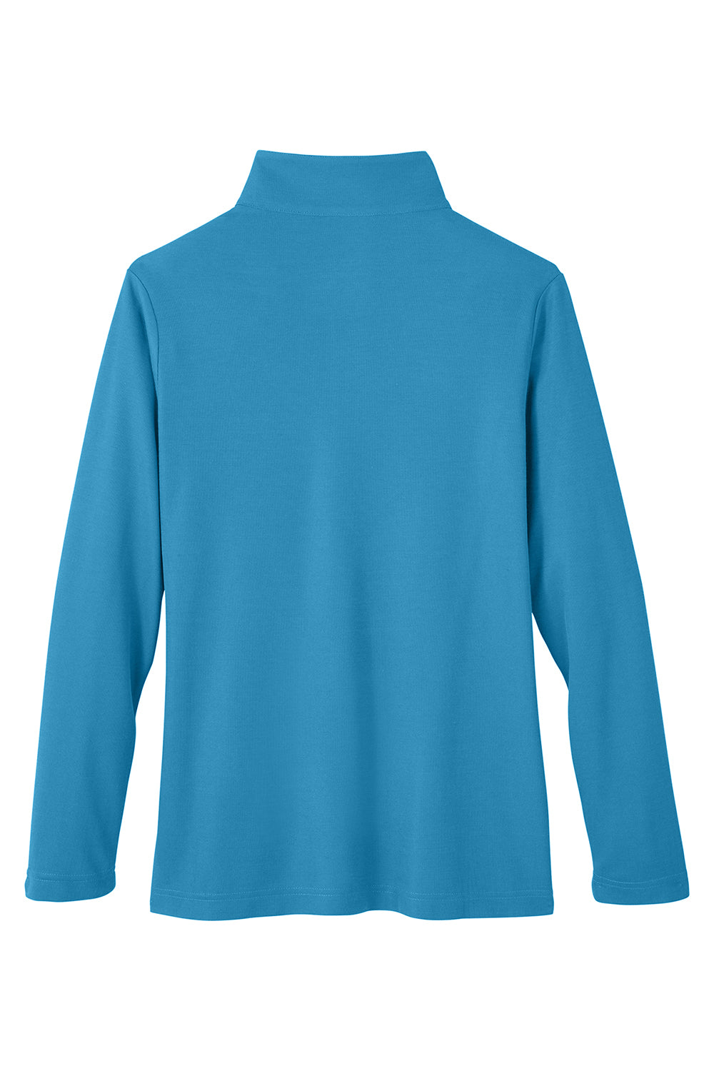 Core 365 CE405W Womens Fusion ChromaSoft Performance Moisture Wicking Pique 1/4 Zip Sweatshirt Electric Blue Flat Back