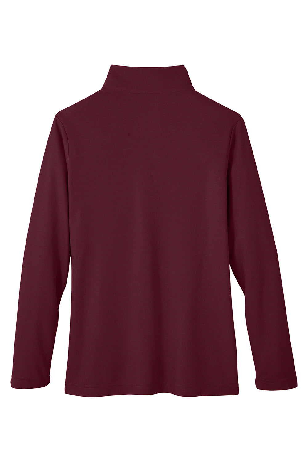 Core 365 CE405W Womens Fusion ChromaSoft Performance Moisture Wicking Pique 1/4 Zip Sweatshirt Burgundy Flat Back