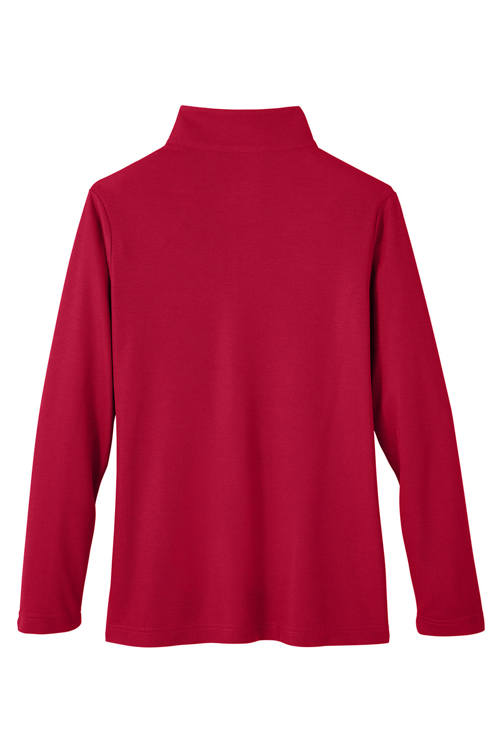 Core 365 CE405W Womens Fusion ChromaSoft Performance Moisture Wicking Pique 1/4 Zip Sweatshirt Classic Red Flat Back