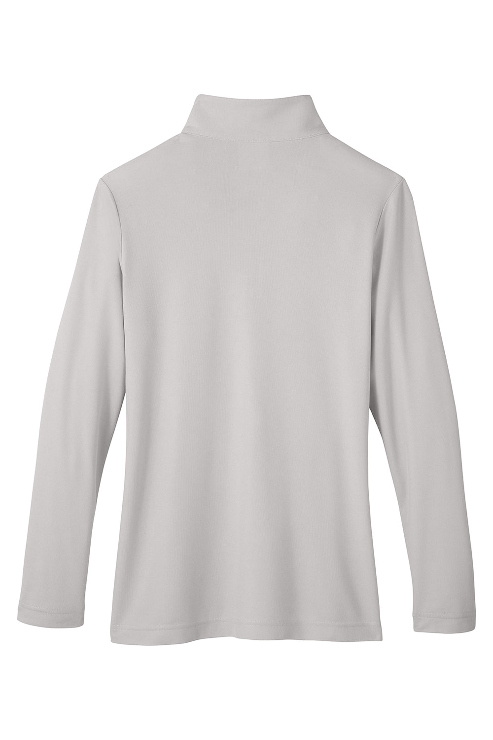 Core 365 CE405W Womens Fusion ChromaSoft Performance Moisture Wicking Pique 1/4 Zip Sweatshirt Platinum Grey Flat Back